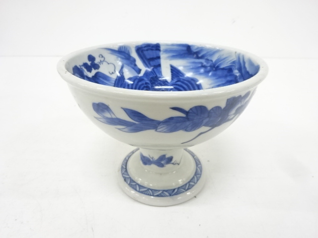 JAPANESE CERAMICS / KOIMARI / EDO ERA / HAISEN / BLUE & WHITE PORCELAIN / HAWK